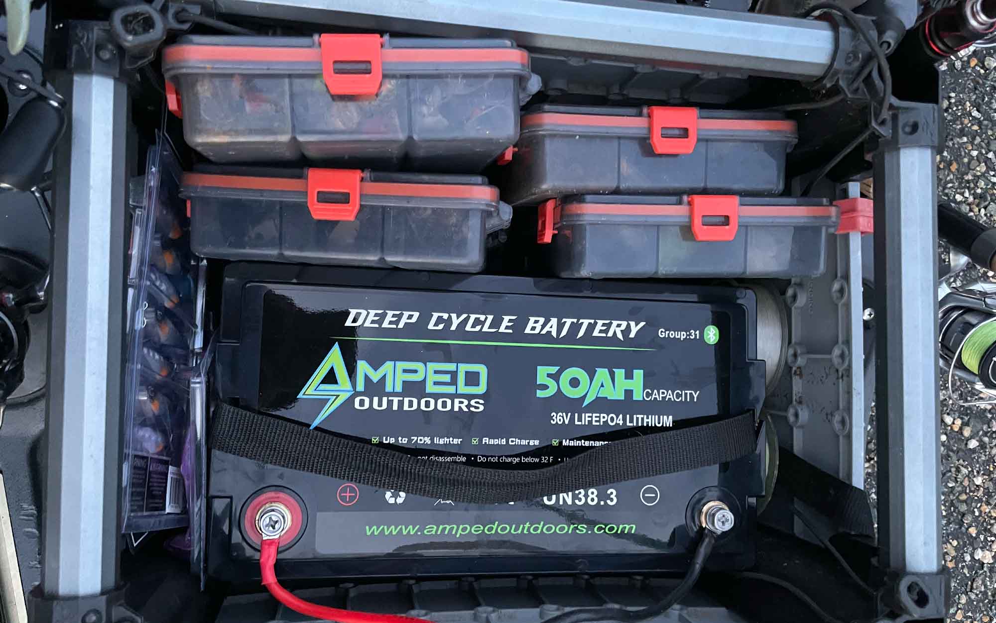 Author used the Amped Outdoors 50ah battery.