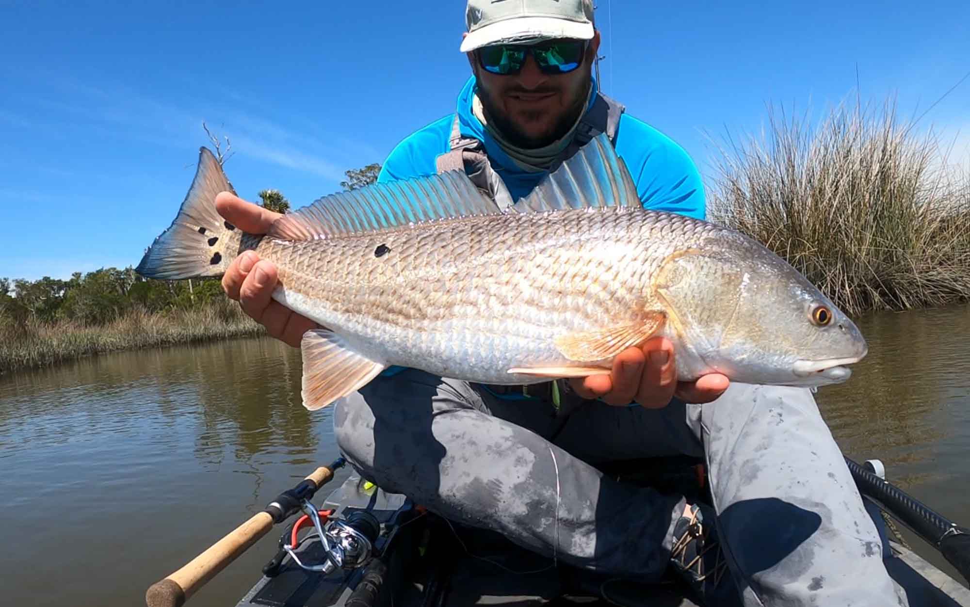 Author holds redfish.