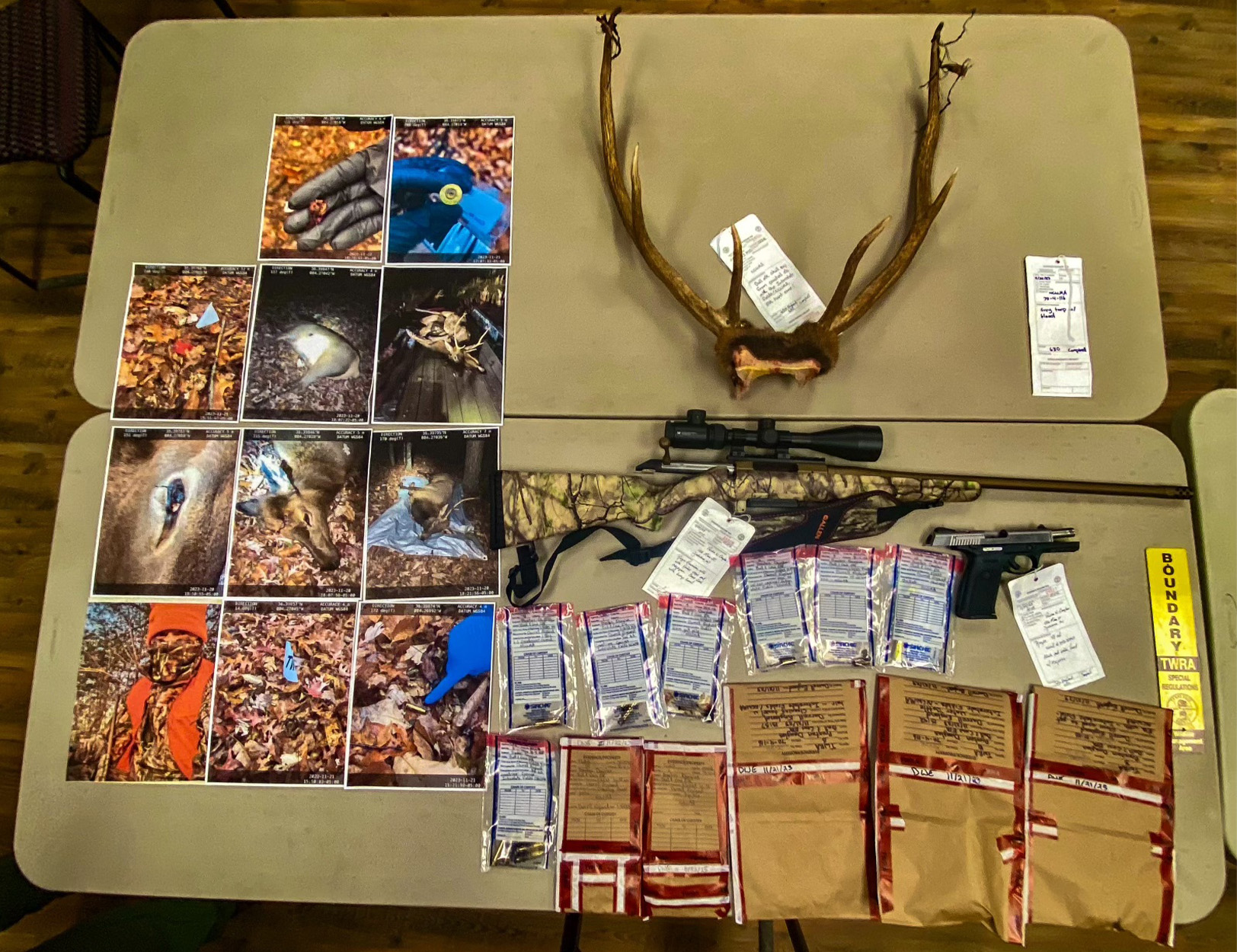 Photos from Tennesee poaching investigation.