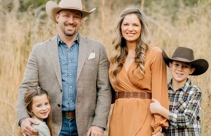 Ryan Watson with his wife and family in Oklahoma.