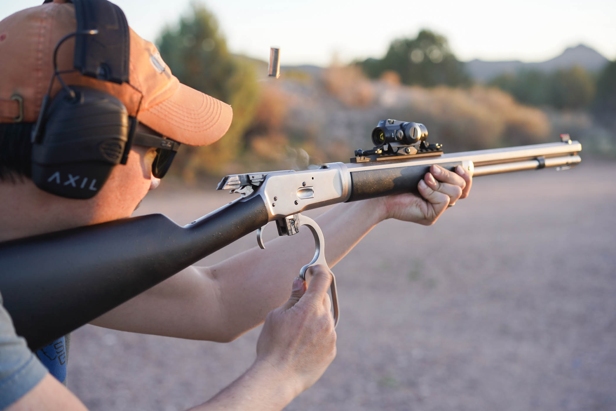 Testing the Chiappa lever action rifle at Outdoor Life's annual gun test. 