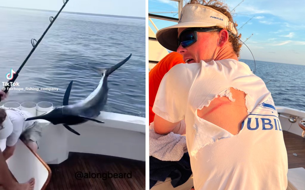 Video: Thrashing Marlin Nearly Impales Deckhand When It Jumps in the Boat