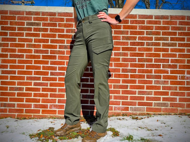 A close-up of 5.11 Shella hiking pants for women