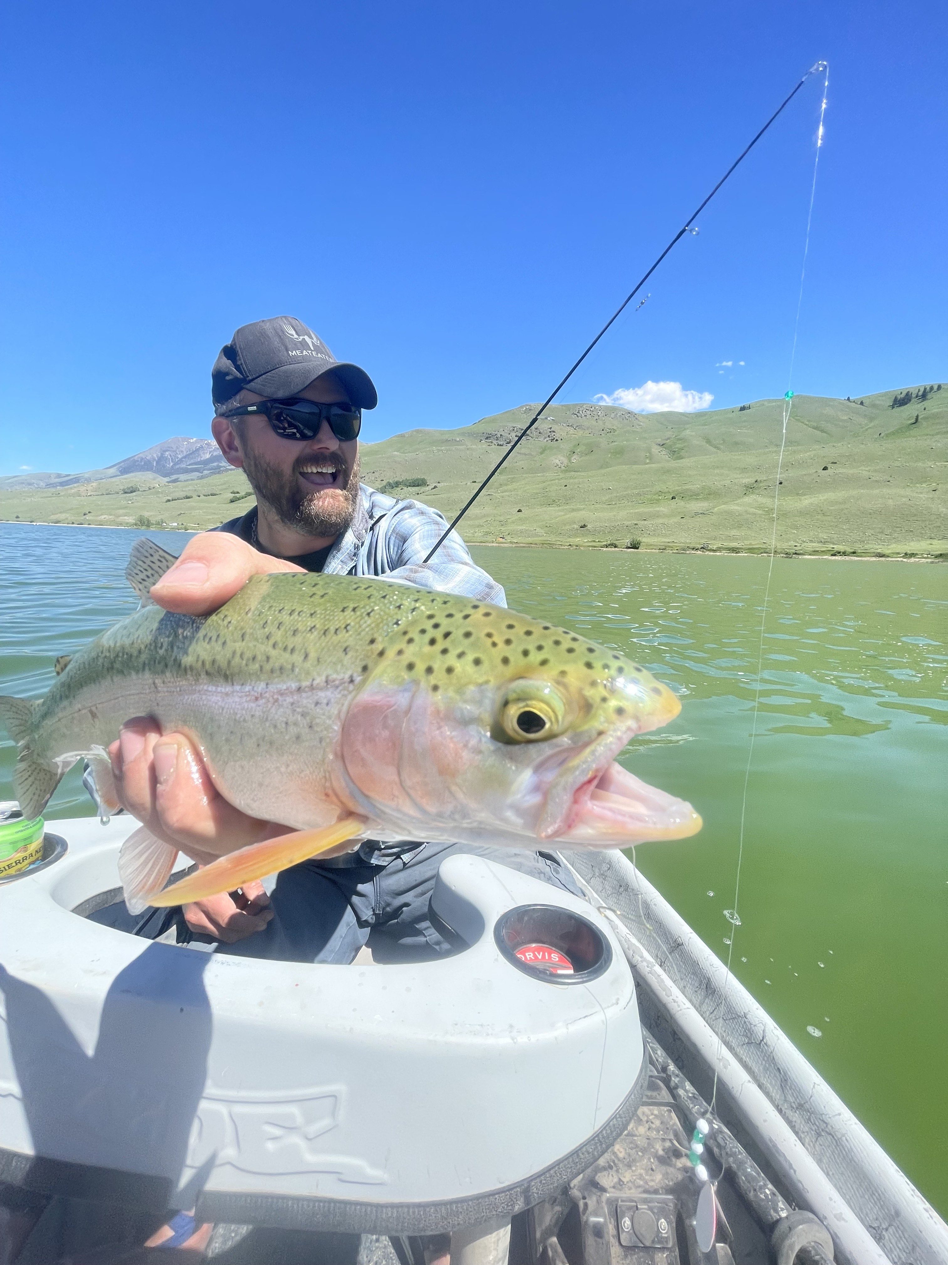 The author testing rods for still water trout