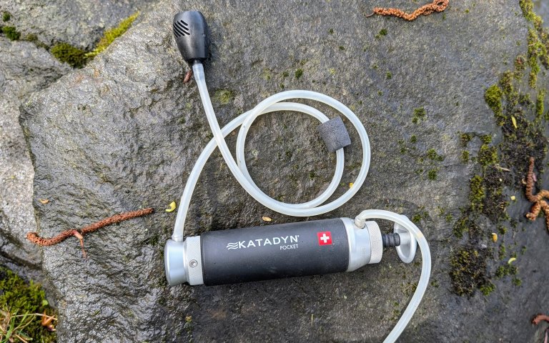 Katadyn Pocket sitting on a rock