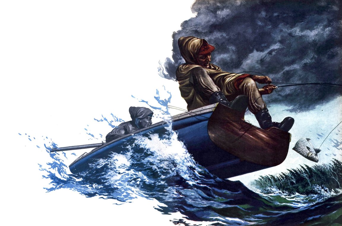 Salmon fishing in a storm