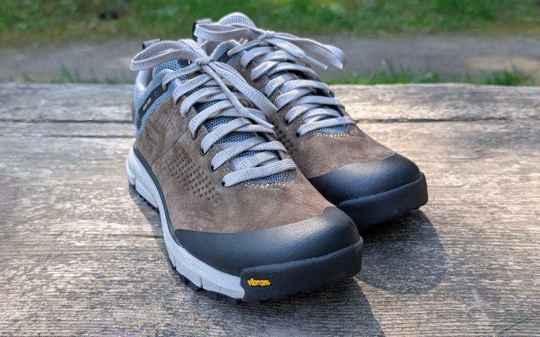 Danner Trail 2650 GTX sitting on a wooden bench