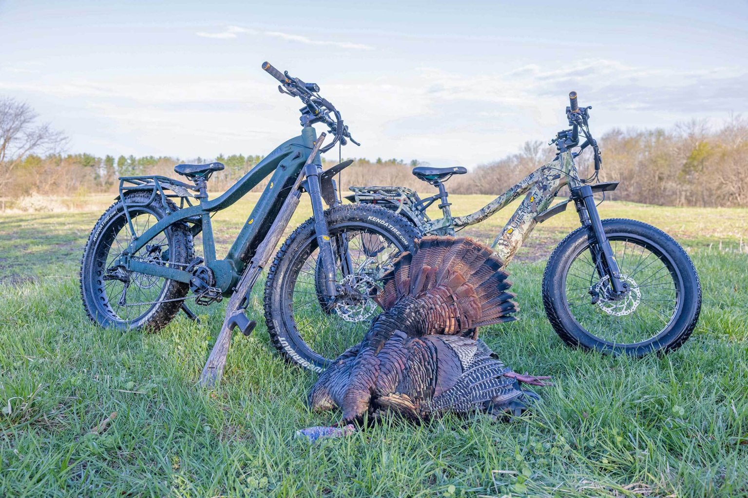 Two electric bikes for hunting
