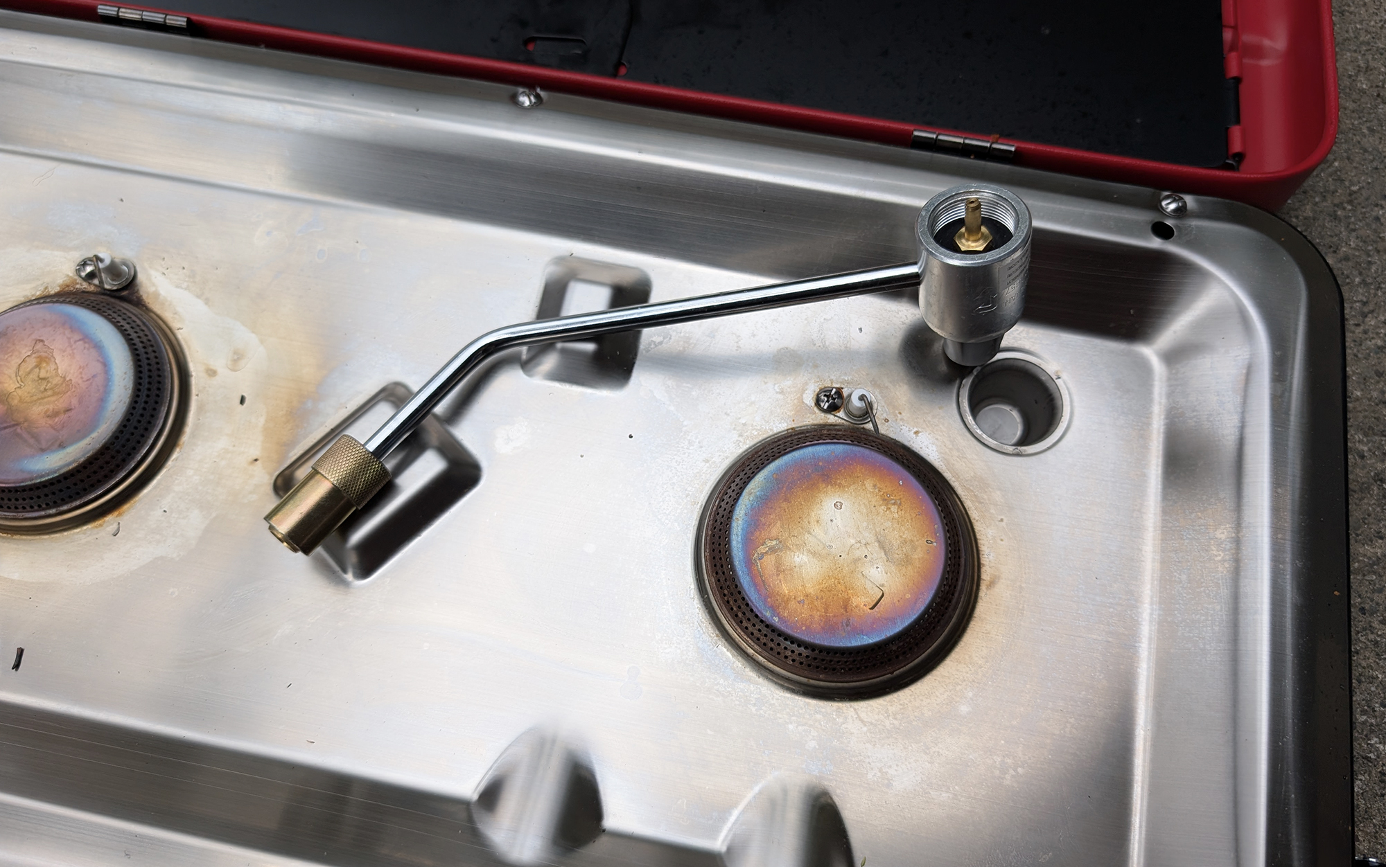 divots for the fuel gauge holder on the Camp Chef Kodiak