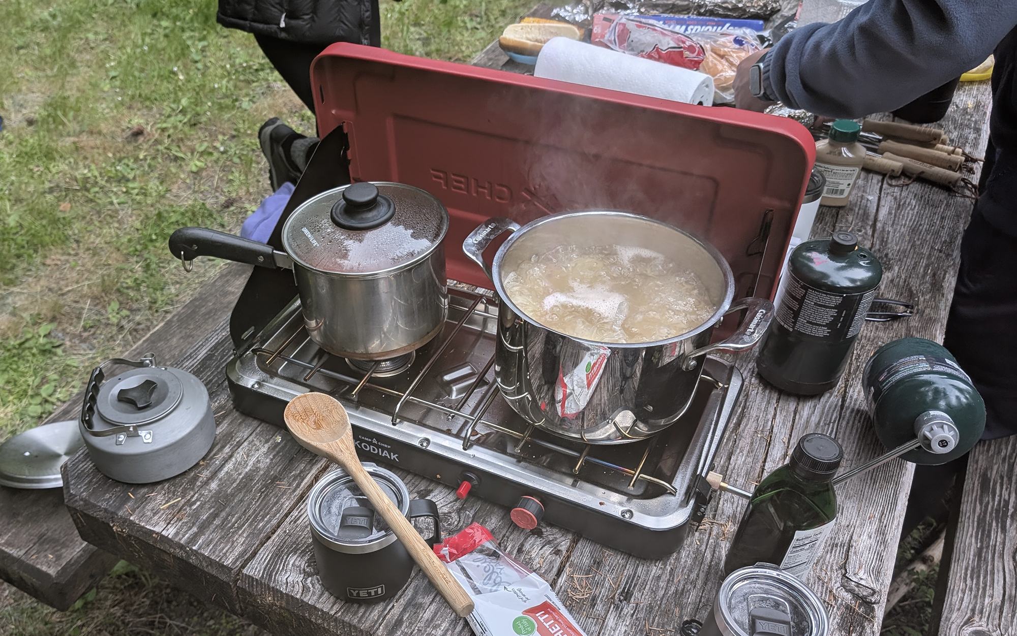 Making pasta on the Camp Chef Kodiak