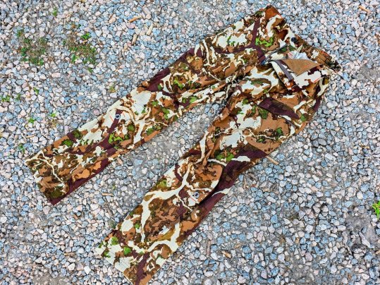 A pair of camo hunting pants