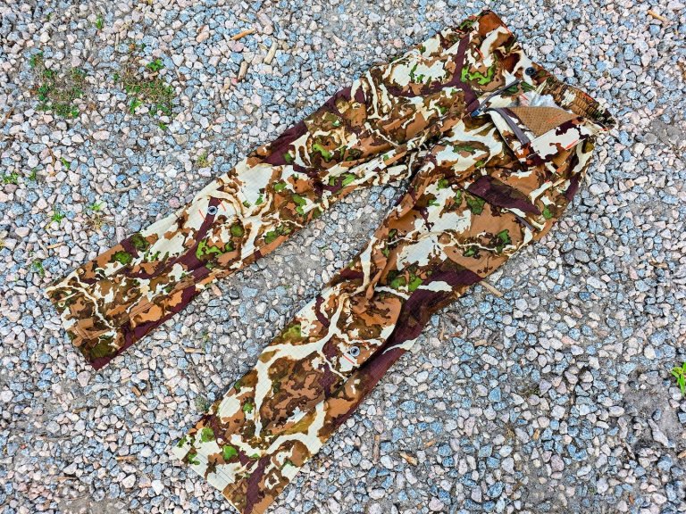 A pair of camo hunting pants