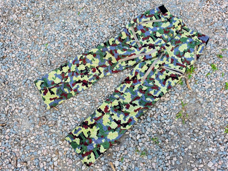 A pair of camo hunting pants