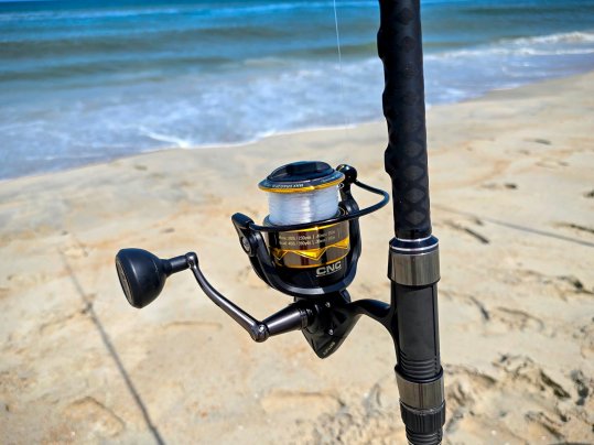 A Penn Battle IV surf fishing reel