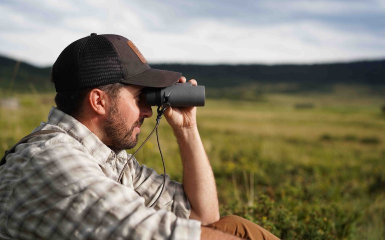 Testing binoculars at the 2025 Outdoor Life optics test.