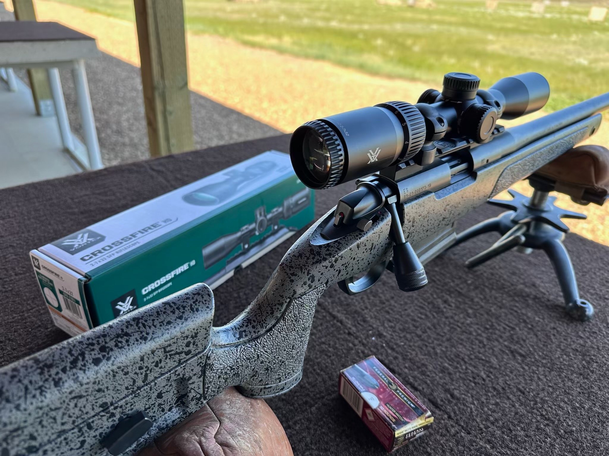 The author testing the new Vortex Crossfire rifle scope.