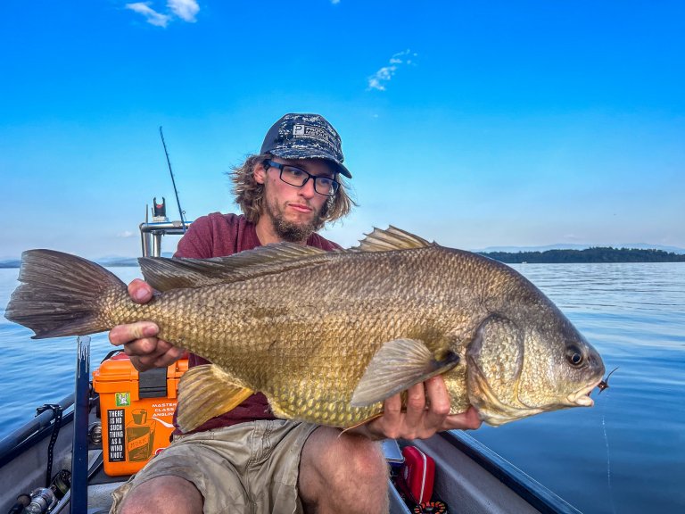 A freshwater drum fisherman.