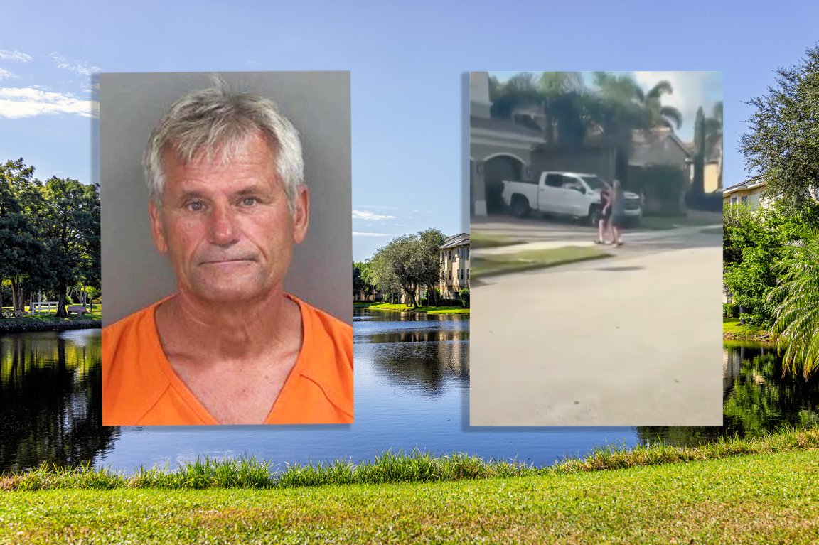 A mugshot of an elderly Florida man arrested for assault on a kid who was fishing