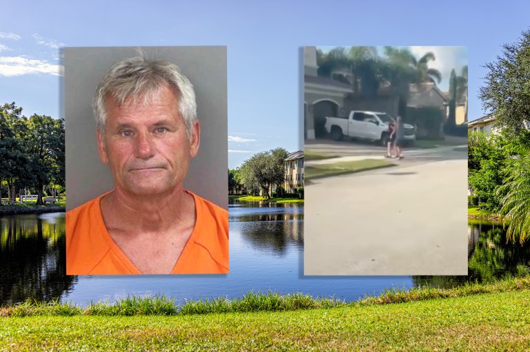 A mugshot of an elderly Florida man arrested for assault on a kid who was fishing
