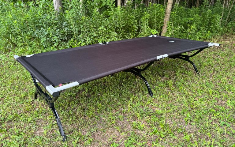 Teton XXL camping cot with heavy weight capacity.