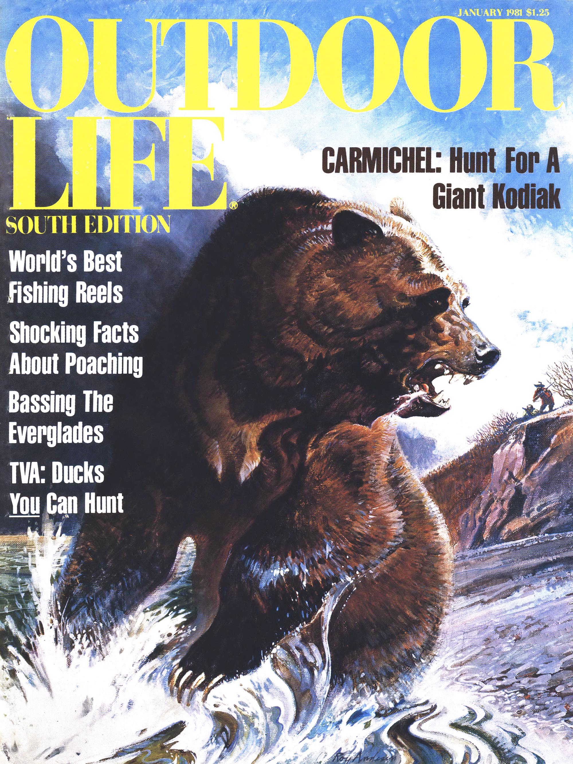 An old outdoor life cover of a bear.