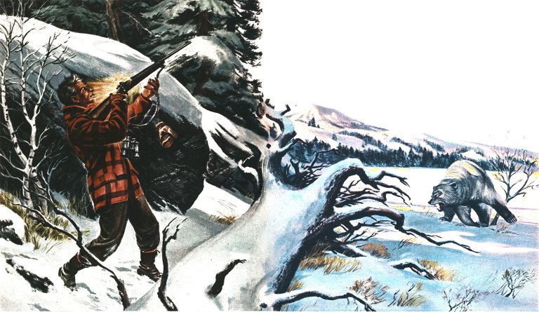 An illustration of a man's rifle backfiring into his face.