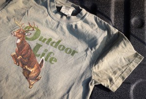 An Outdoor Life t-shirt of a big buck on a vintage logo