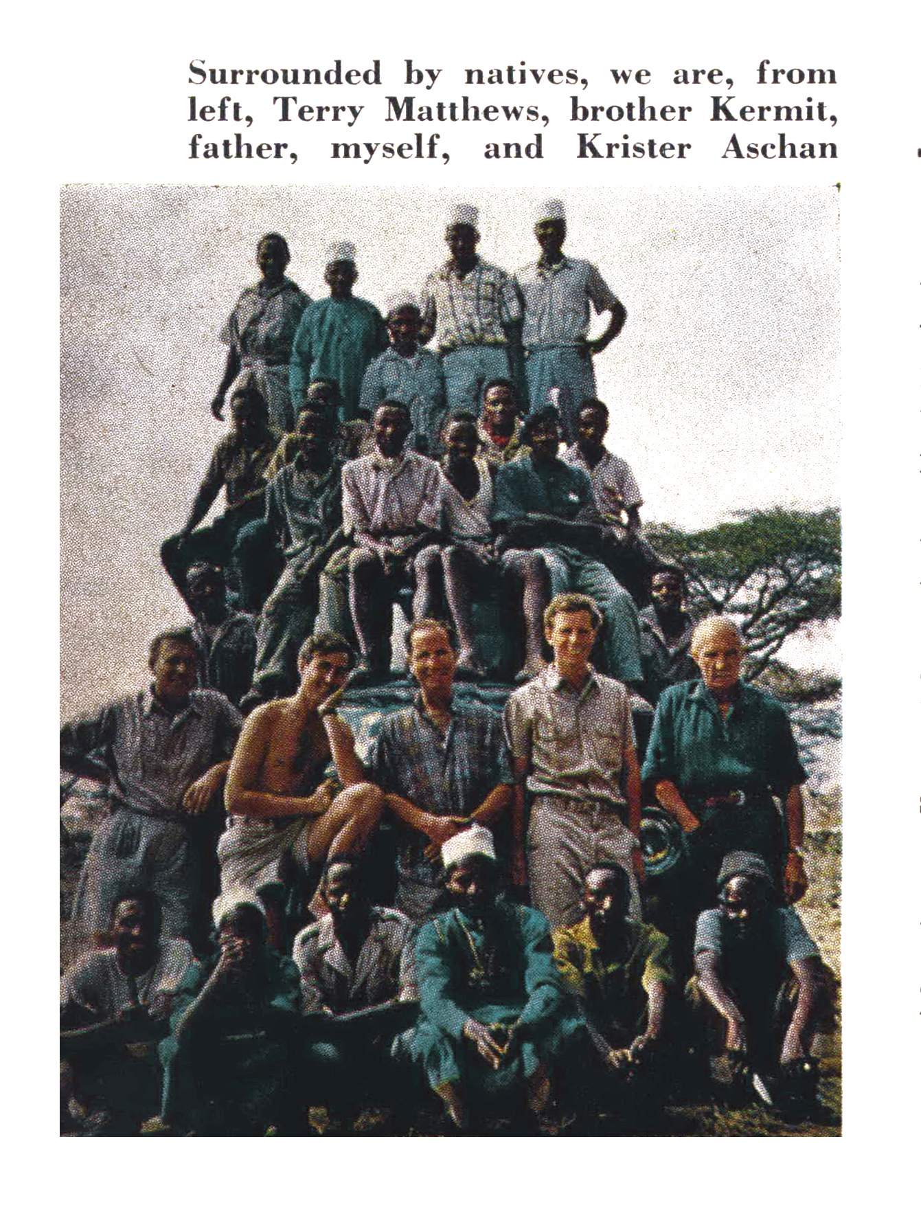 A photograph of jonathan roosevelet's safari in june 1960 to Kenya.