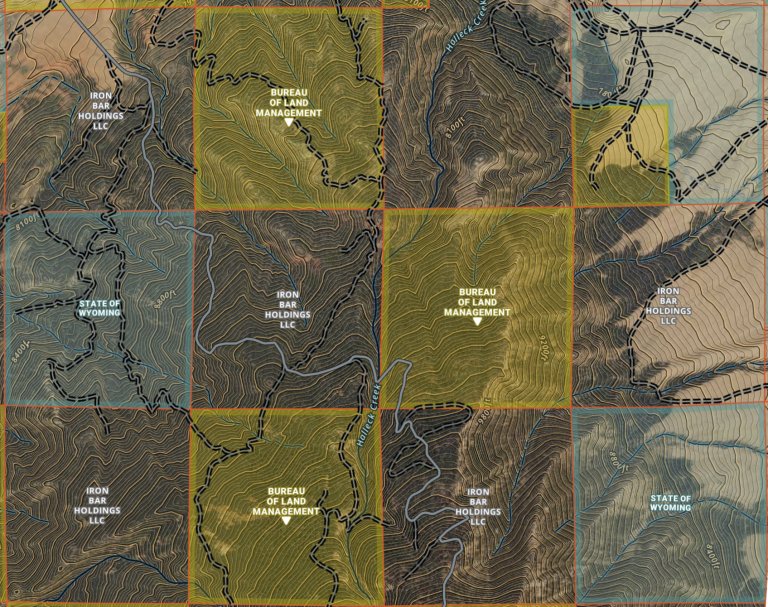 A screenshot of iron bar holdings and corner parcels