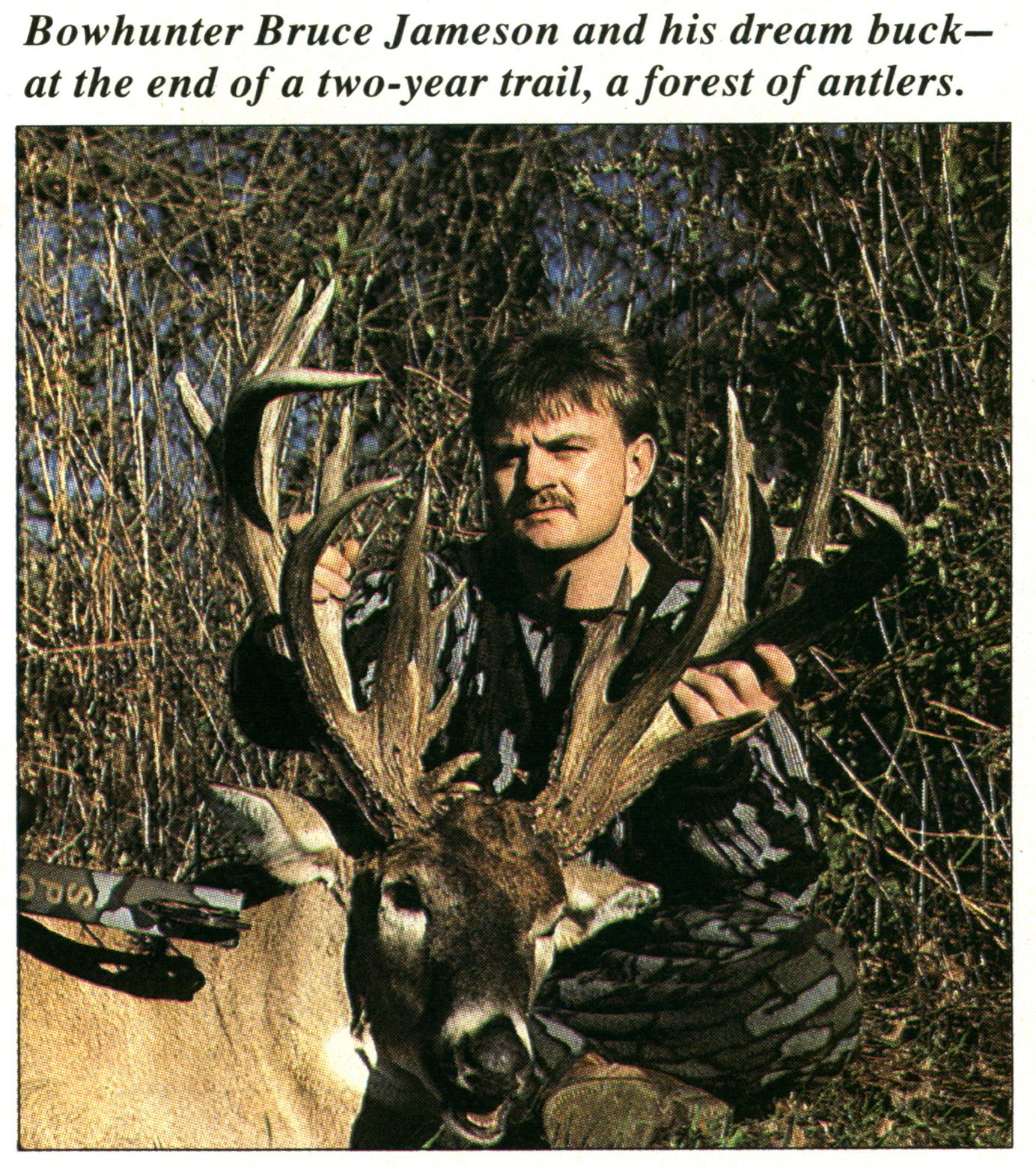 Bruce Jameson with a giant nontypical buck.