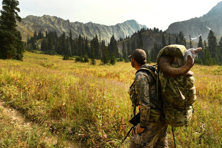 A sheep hunter in the Maroon Bells