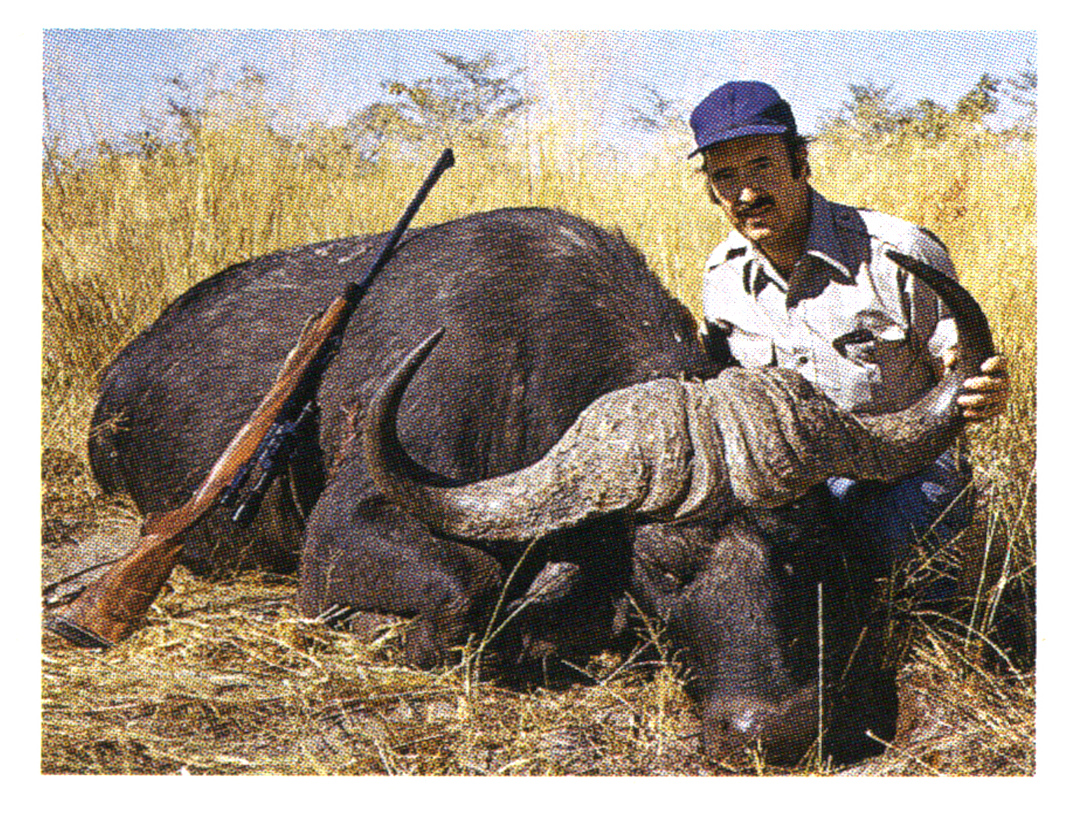 Jim Carmichel with a cape buffalo.