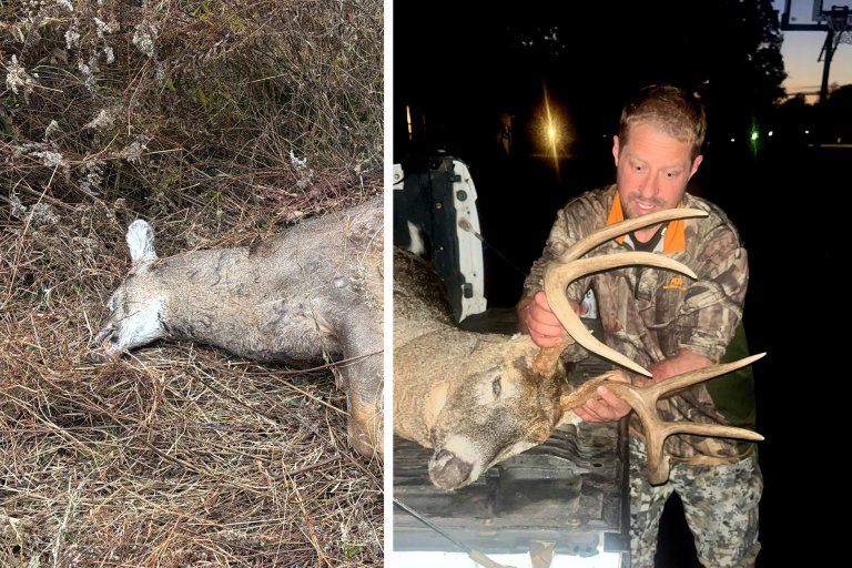 A hunter with a Pennsylvania buck.