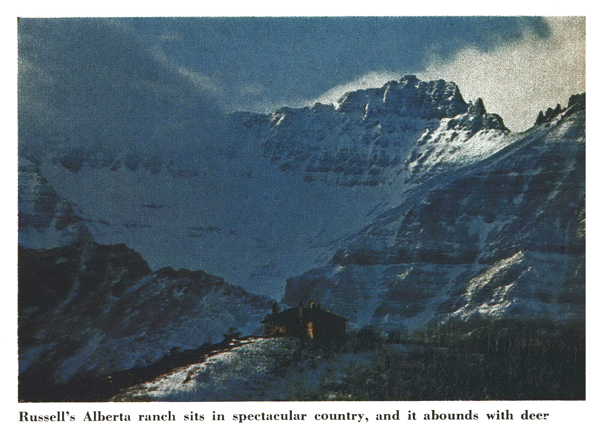 An old photo of mountains in Alberta.