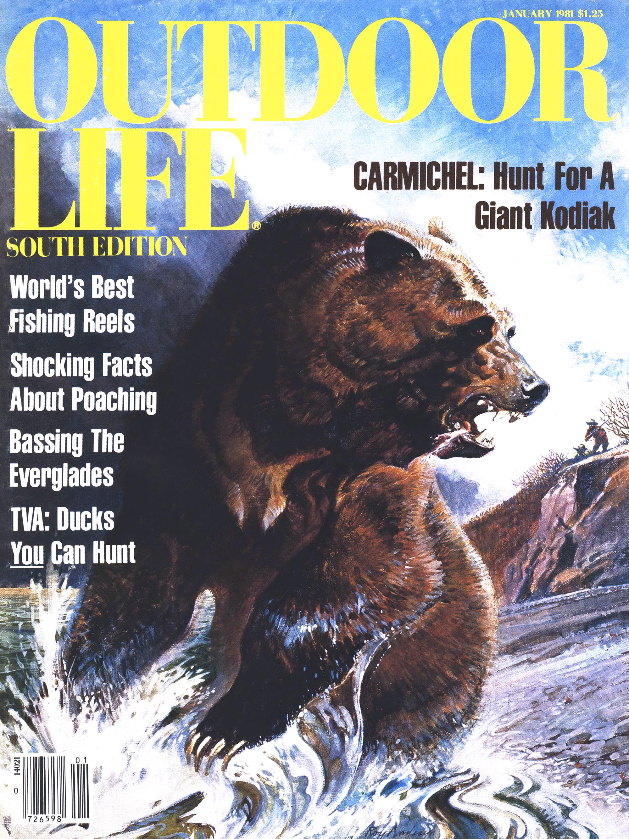 An old outdoor life cover of a bear.