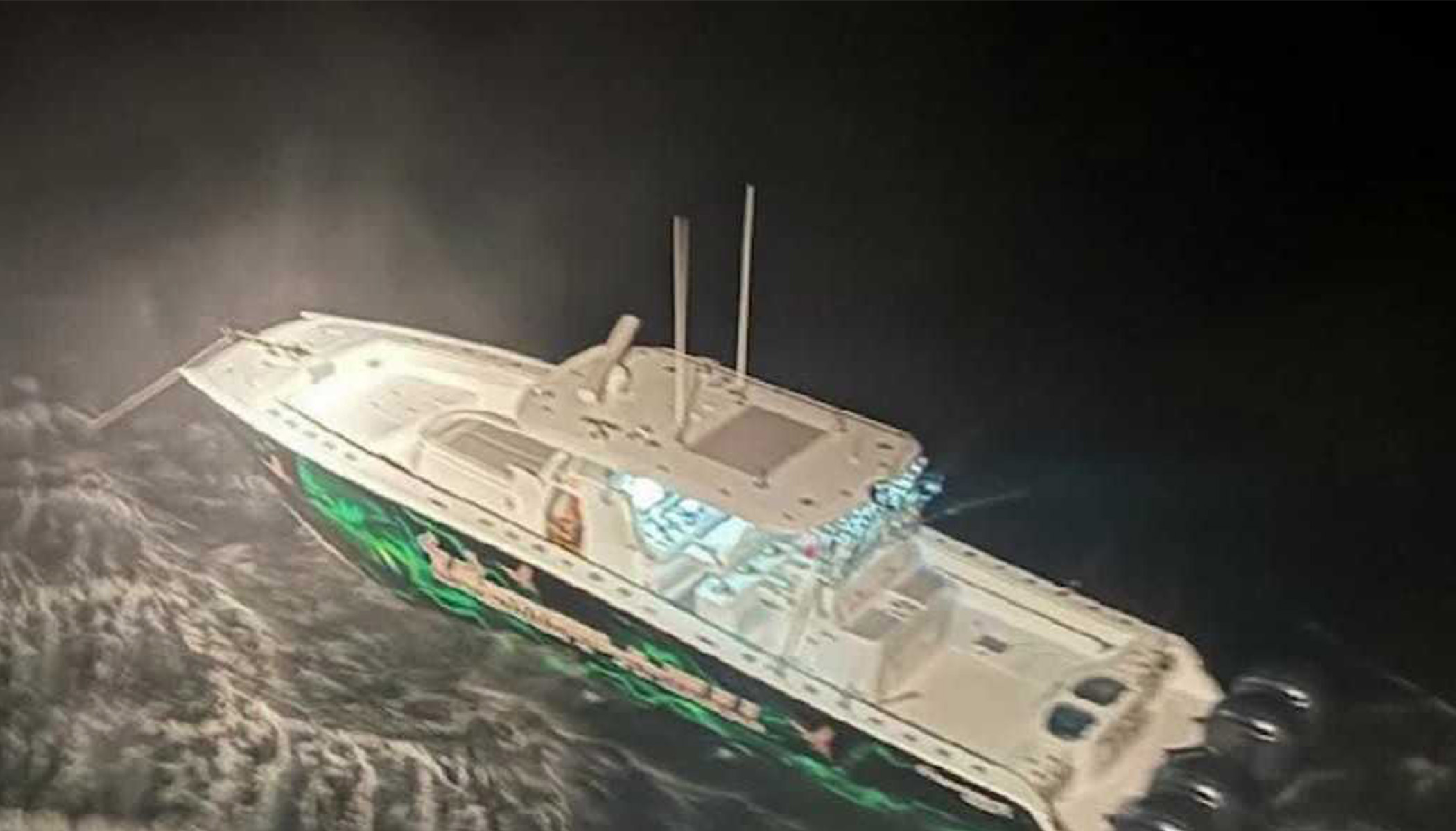 An unmanned boat that was found drifting in the Gulf.
