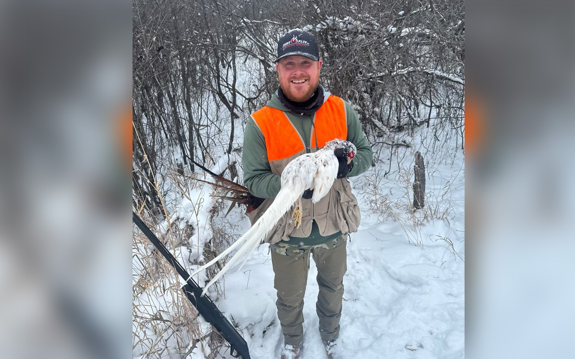 North Dakota Hunter Bags a Rare, Snow-White Pheasant on a Frigid