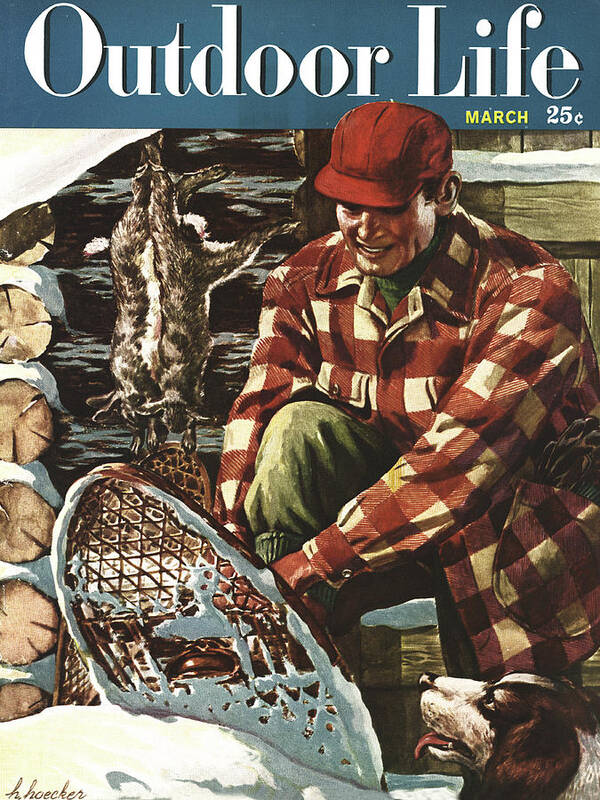 An old outdoor life cover of a rabbit hunter.