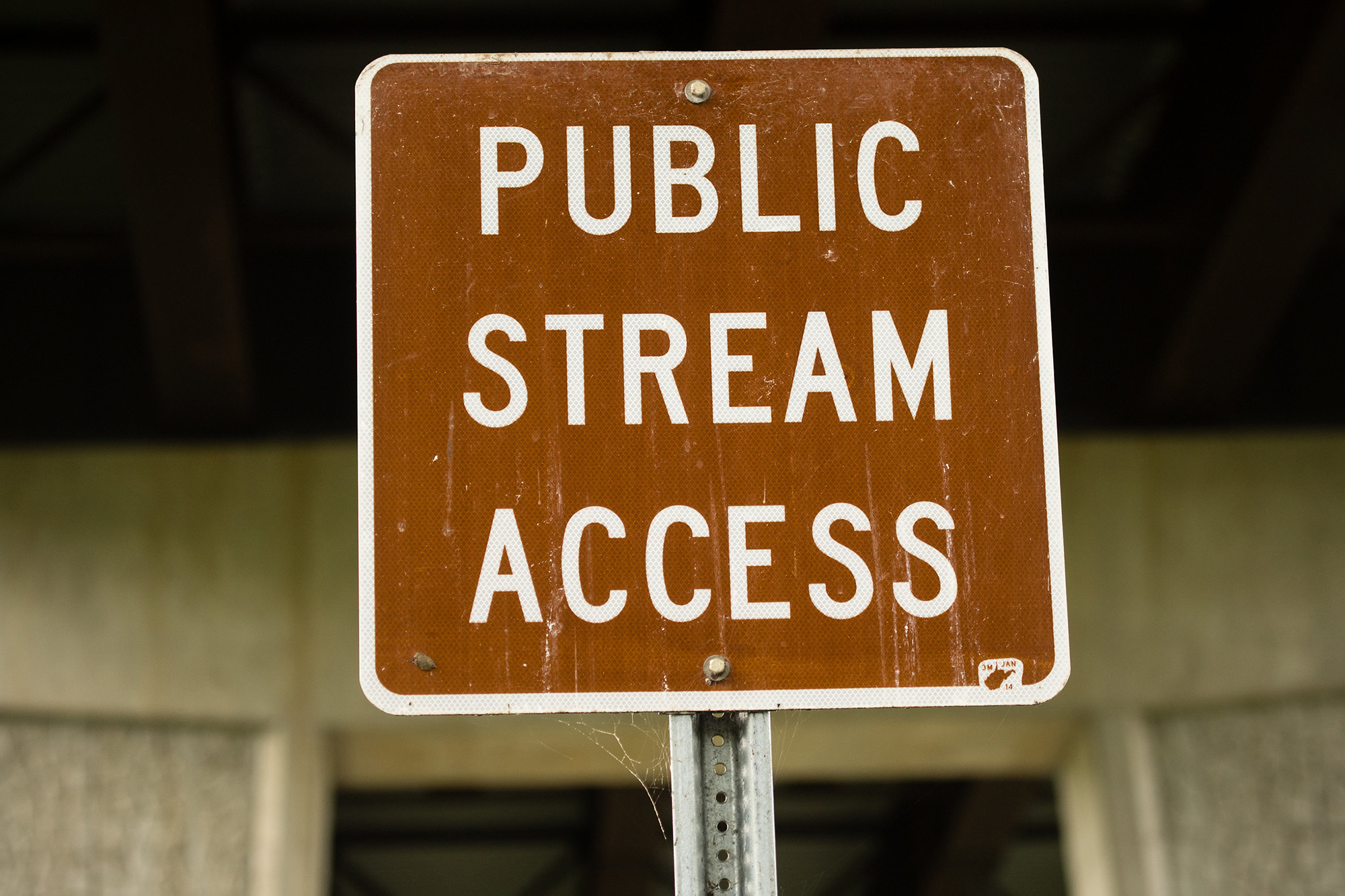 A public stream access sign.