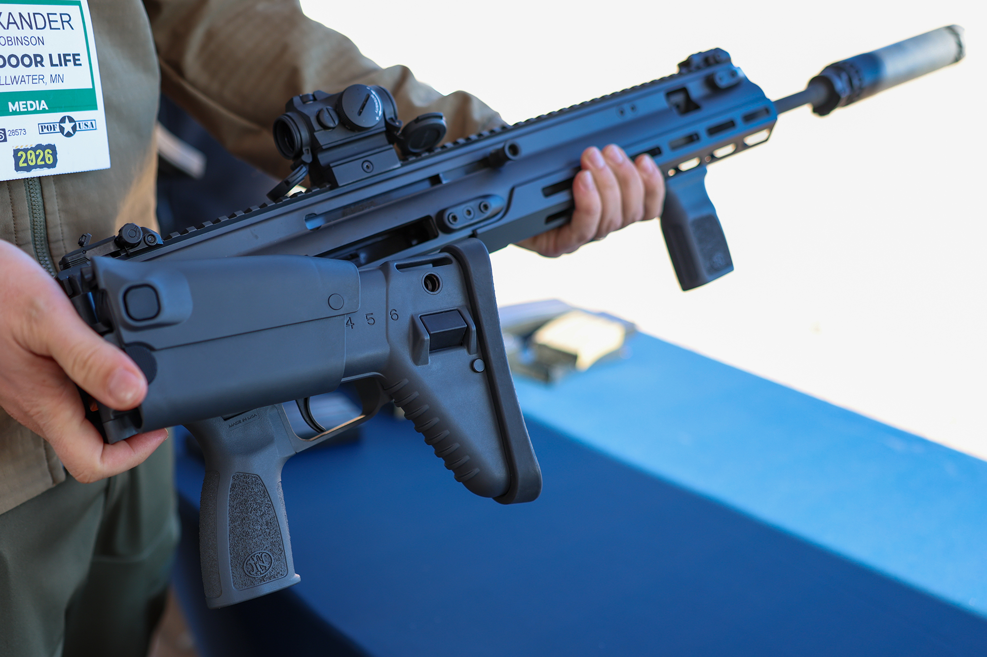 The folding stock on the FN scar.