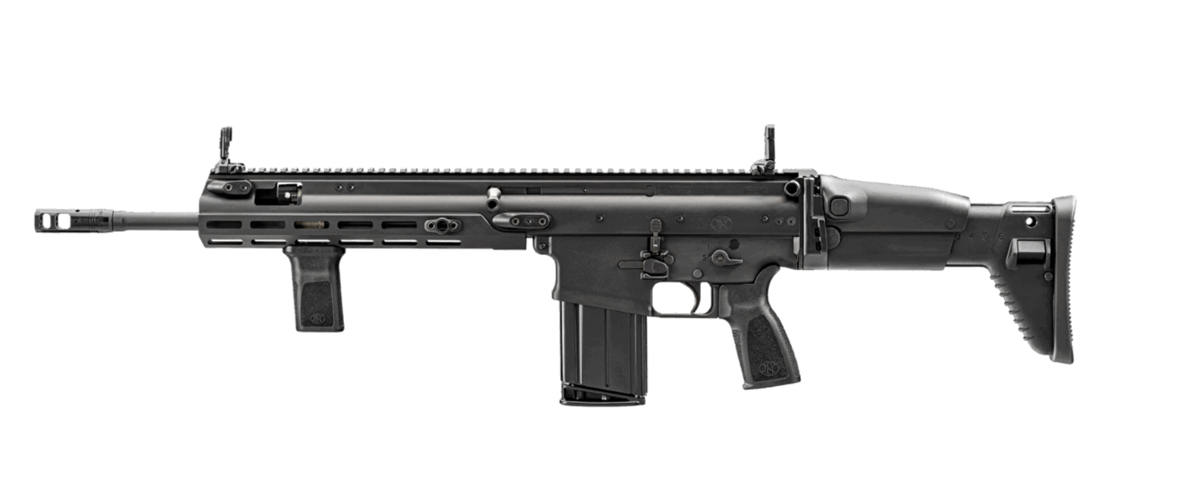 FN SCAR rifle on a white background