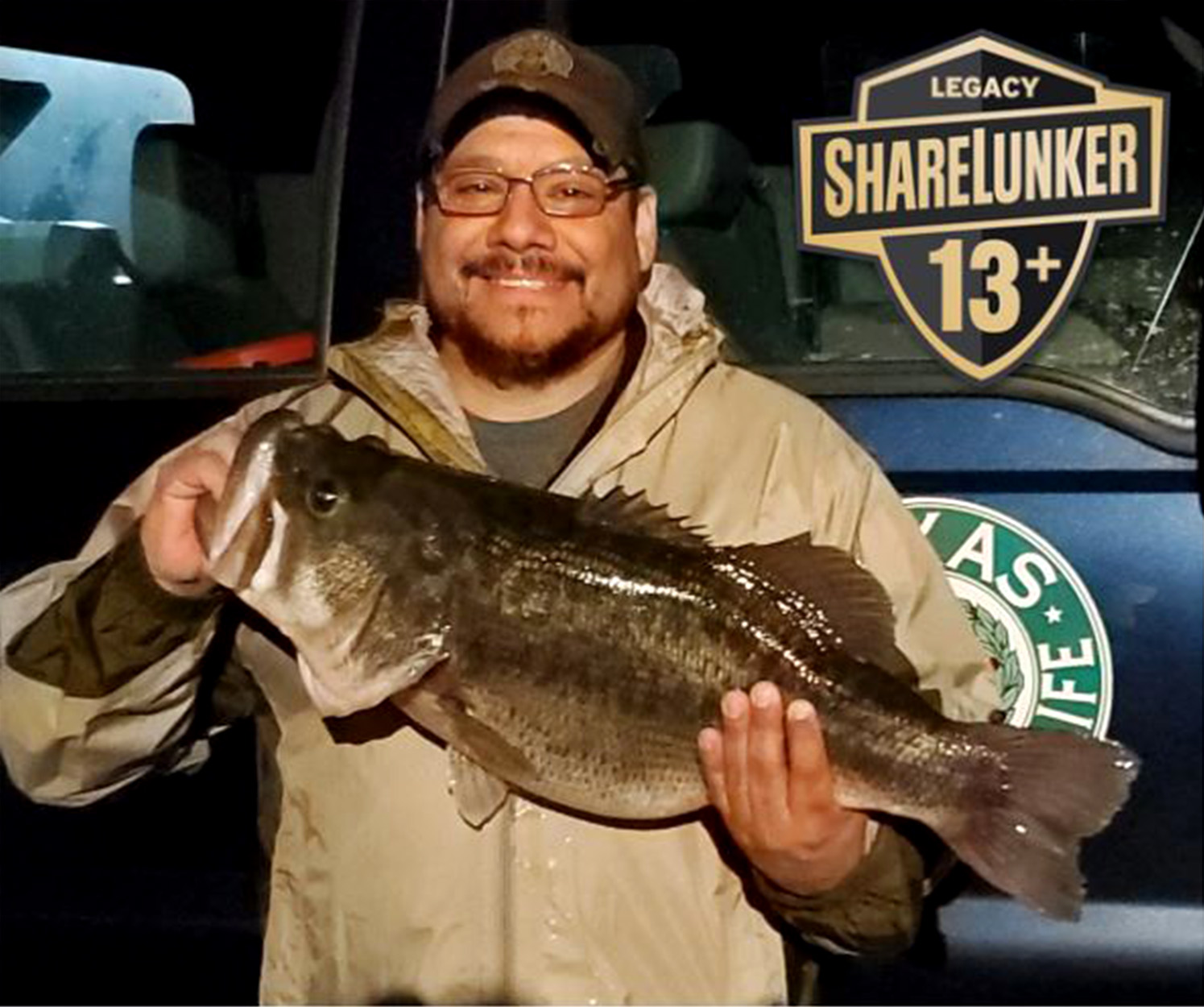 A Texas angler with a big bass.