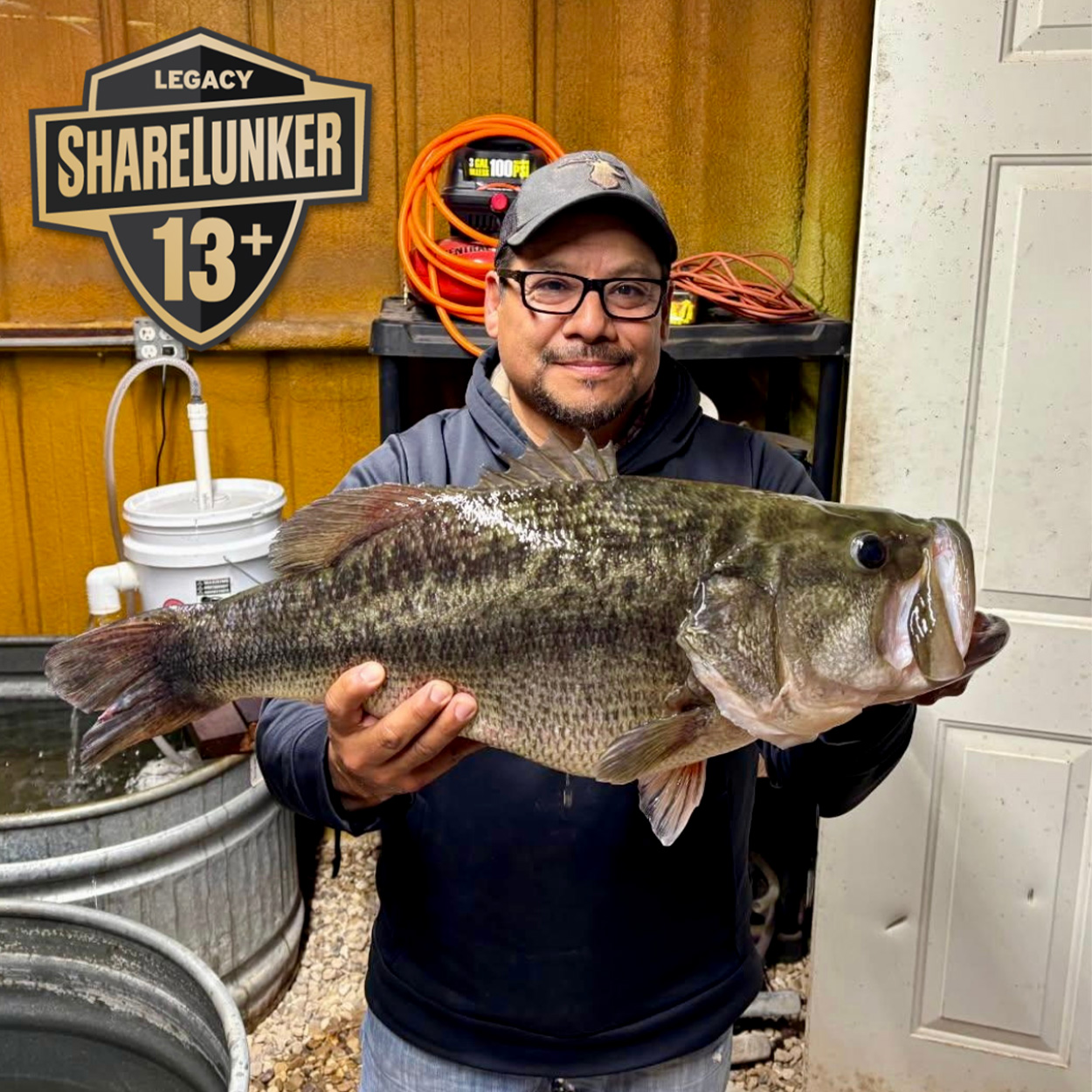 A Texas angler with a huge bass.