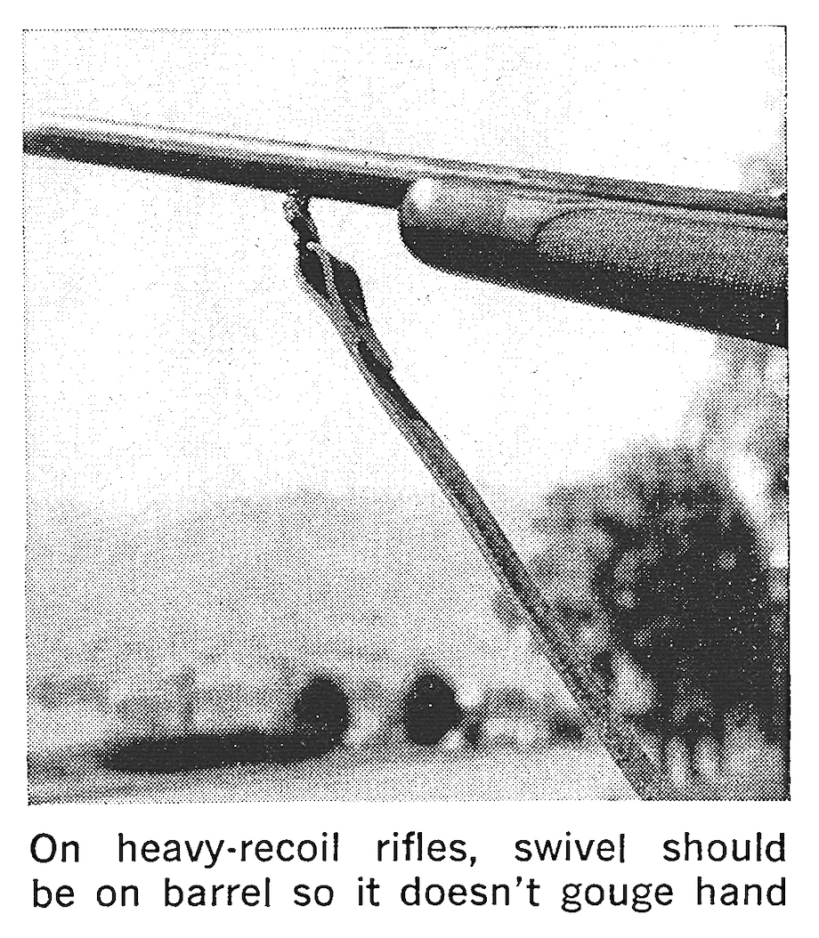 A swivel stud on a rifle barrel.