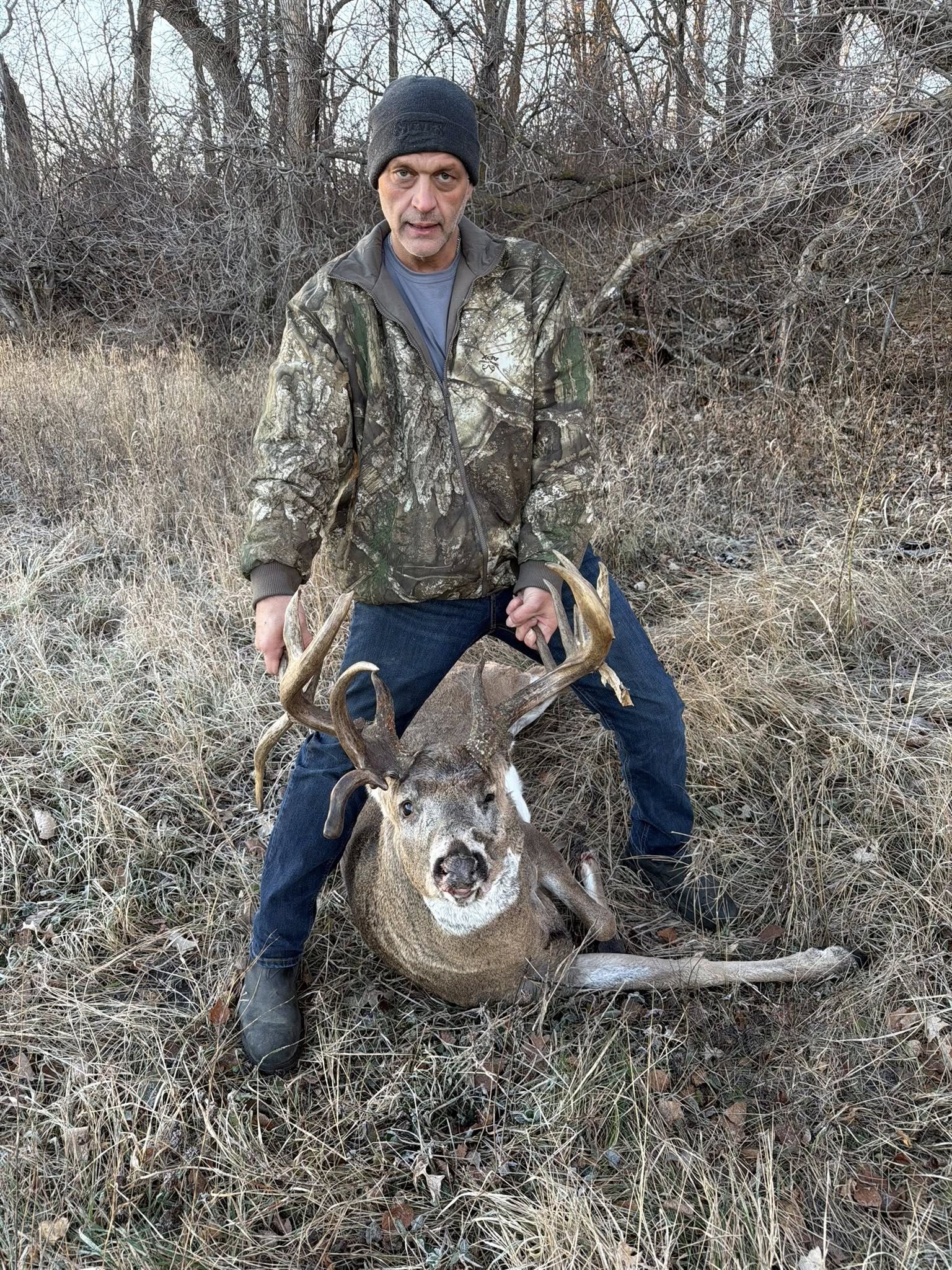 Dale Baer with his big manitoba buck.