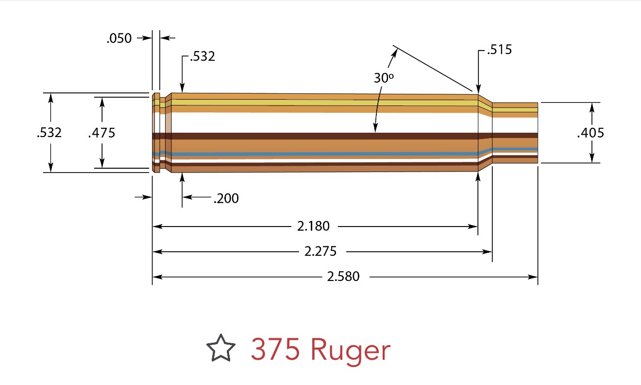 .375 Ruger case drawing