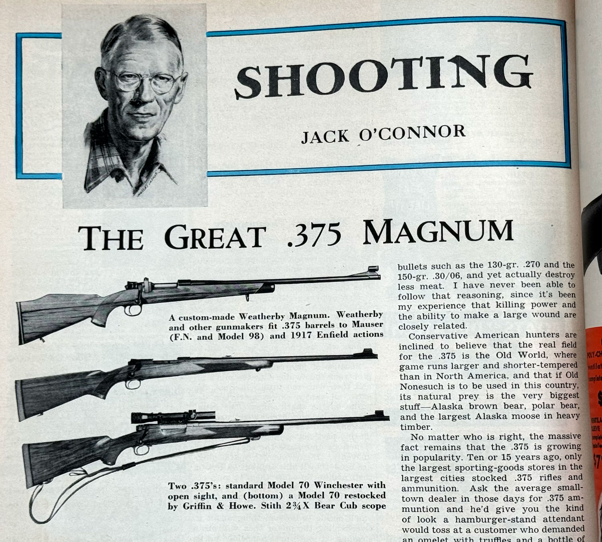 Jack O'Connor. The Great .375 Magnum