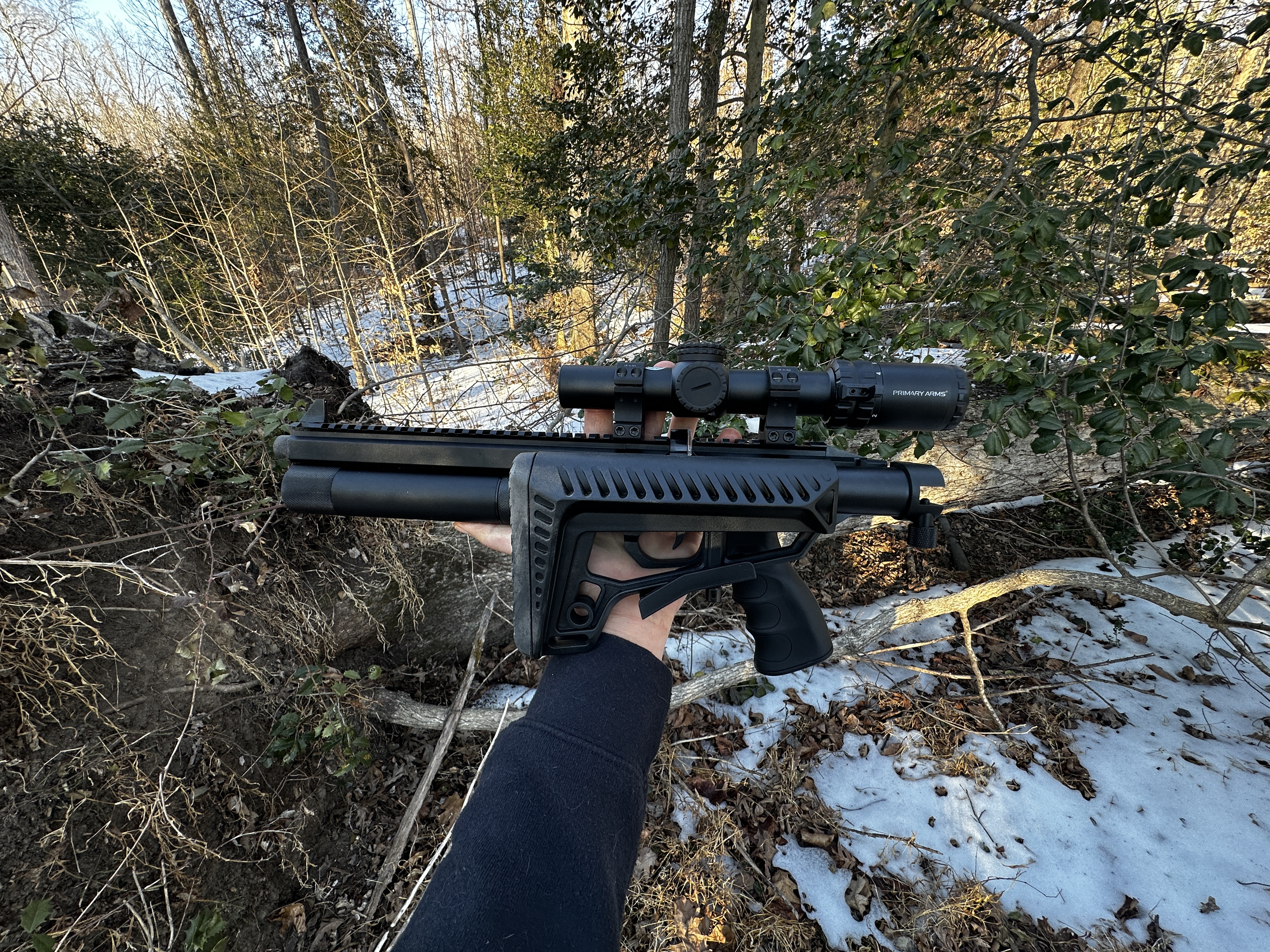 The Air Venturi Microstrike's folding stock.