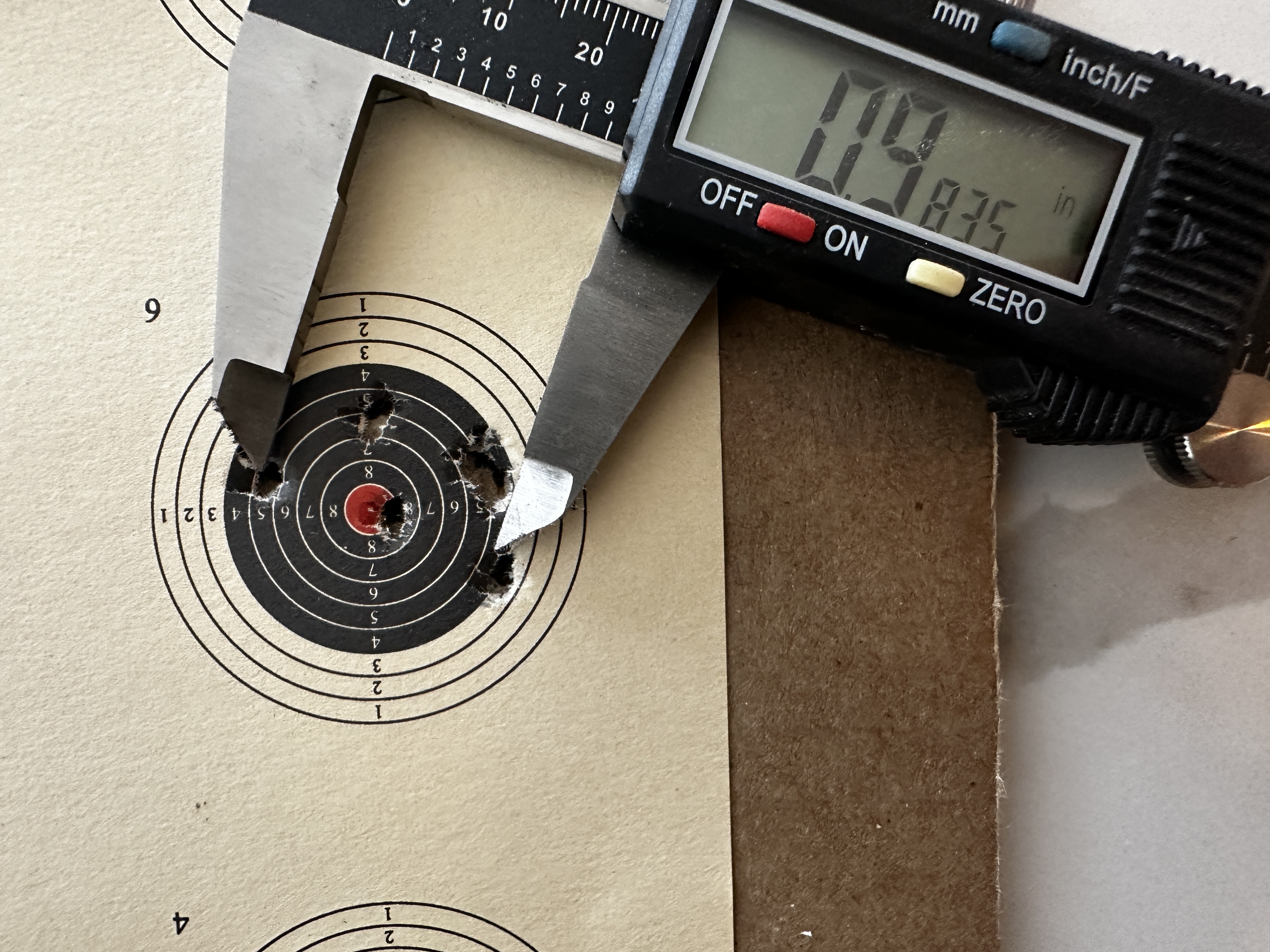 A 50 yard group shot with the Air Venturi Microstrike.