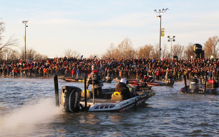 Competitors at a Bassmaster Classic event.